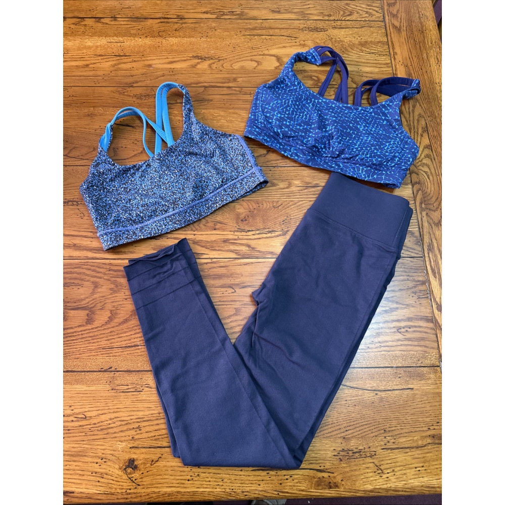Lot Of 3-1 Leggings Fabletics M 2-Lululemon Bras Women’s Sz 6 L70